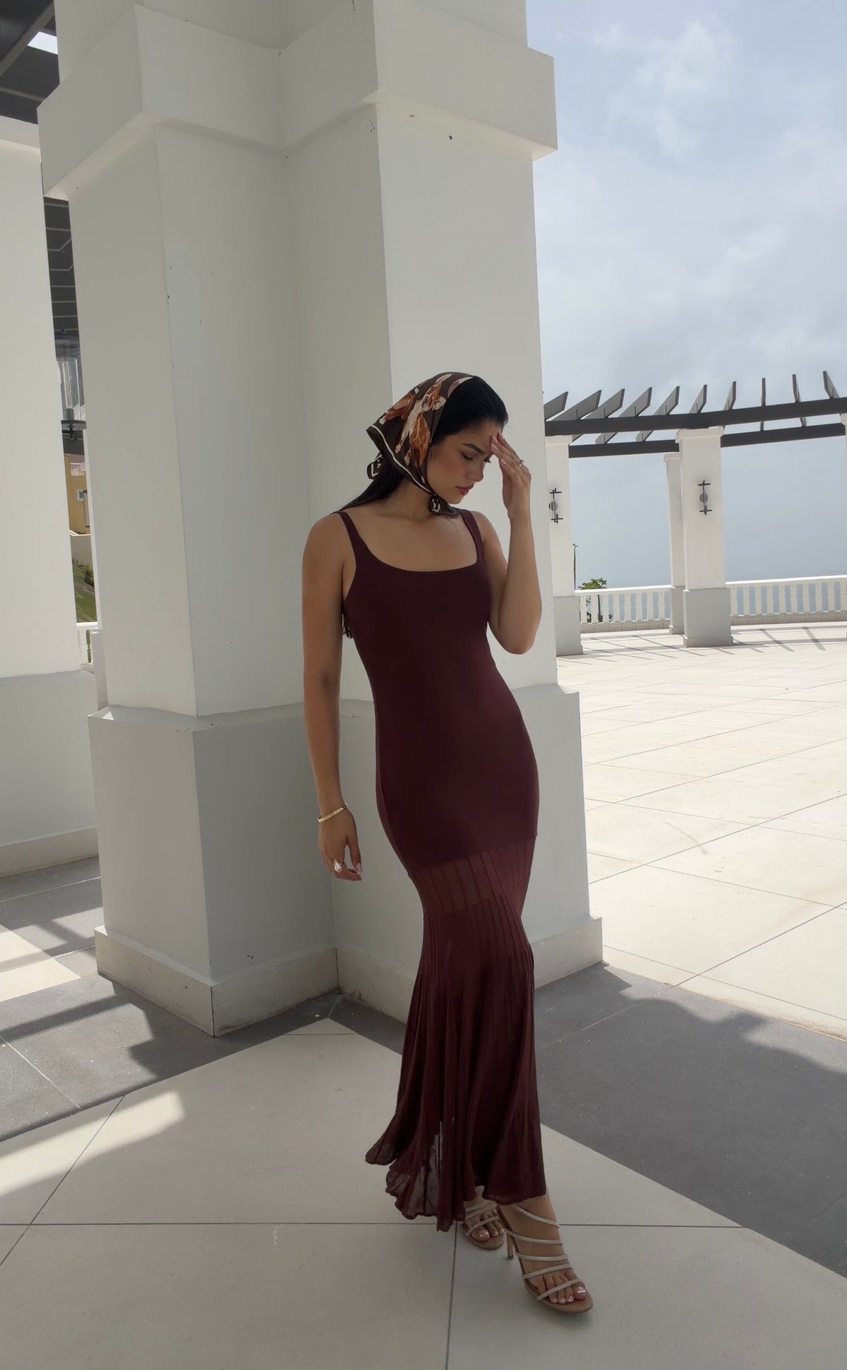 Sheer Knit Maxi Dress