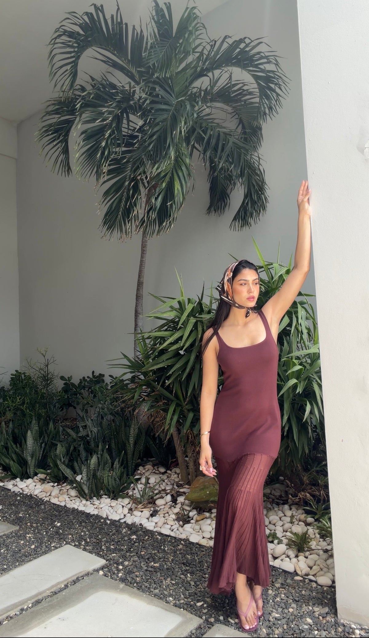 Sheer Knit Maxi Dress