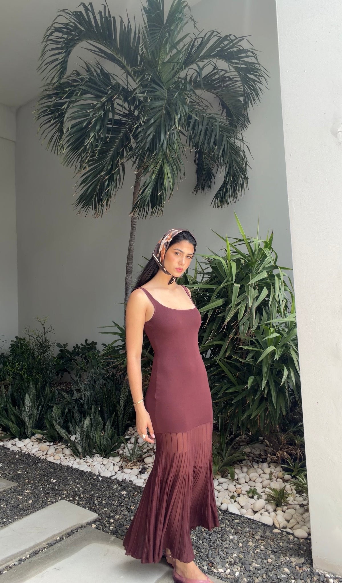 Sheer Knit Maxi Dress