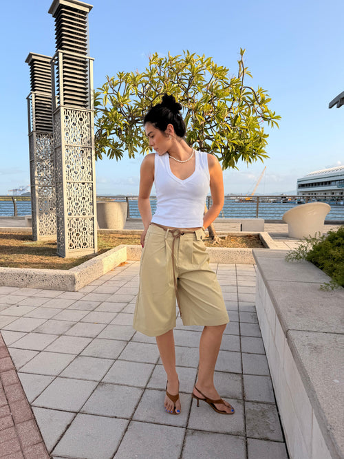 Belted Bermuda Shorts