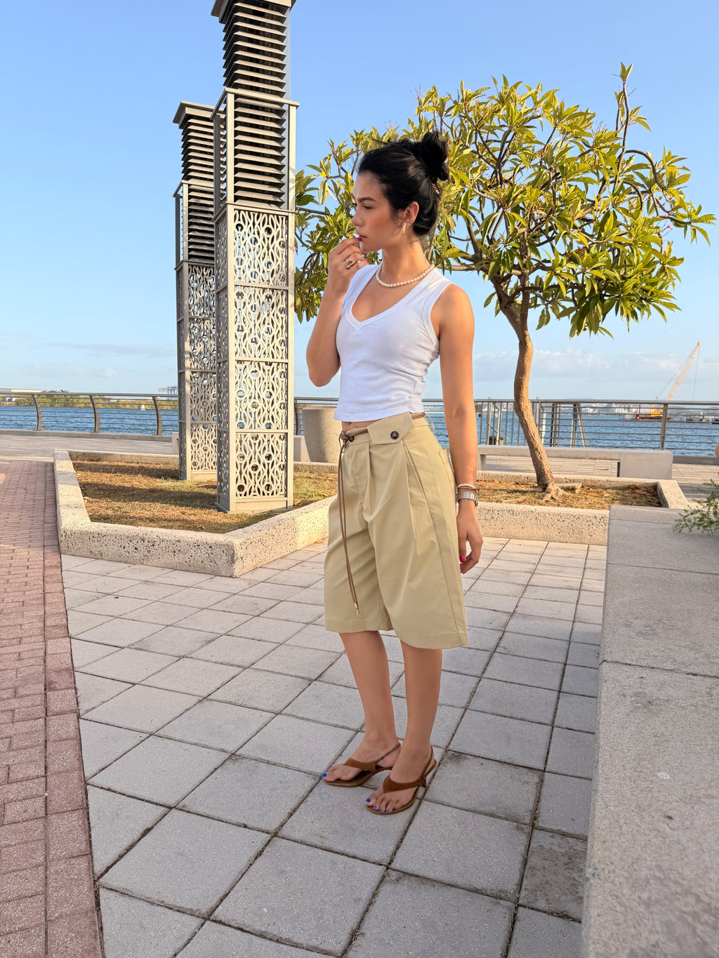 Belted Bermuda Shorts